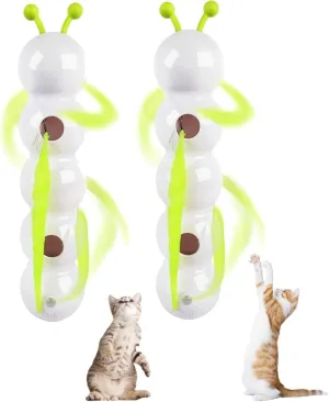 Whack a Mole Cat Toy, Interactive Cat Feather Toy with USB Recharge, Ultimate Automatic Fluffy Tail Teaser with Motion Sensor and Suction Cup, Suitable for Indoor Pet Stable Play