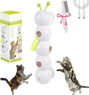 Whirlie Cat Toy, Whirlie Smart Motion Cat Toys, with Worm Design - Smart Induction Suction Cup Caterpillar Cat Toys, Wall & Window Mounted Electronic Kitten Teaser