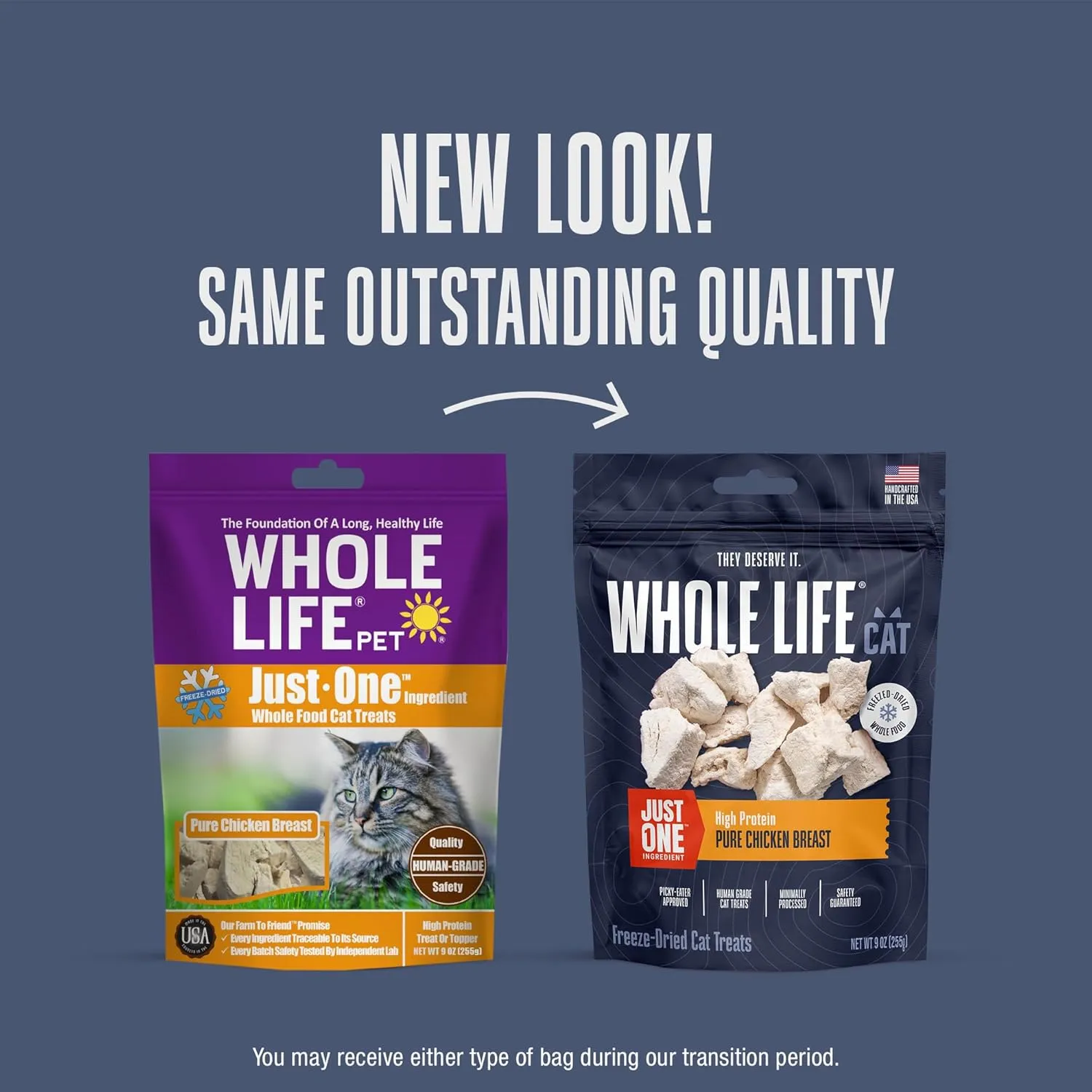 Whole Life Cat Just One Chicken Freeze Dried Cat Treats - Human Grade High Protein Food, Healthy Training Snacks, Freeze Dried Chicken Food Toppers, USA Made Natural Treats - 9 oz (Pack of 1)