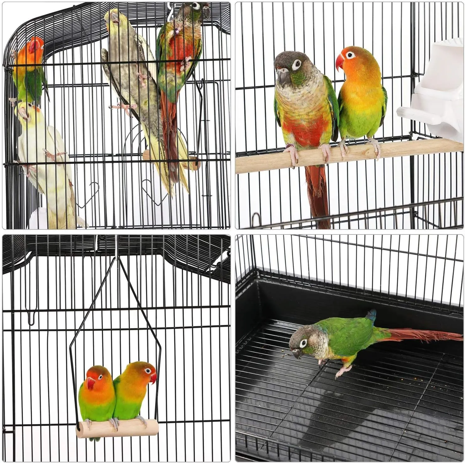 Yaheetech 41-inch Open Top Medium Bird Cages for Parakeets Finches Canaries Lovebirds Small Quaker Parrots Cockatiels Budgie Green Cheek Conure Travel Pet Flight Birdcage